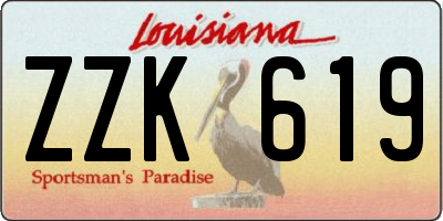 LA license plate ZZK619