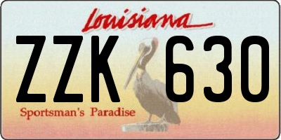 LA license plate ZZK630