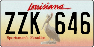 LA license plate ZZK646