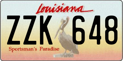 LA license plate ZZK648