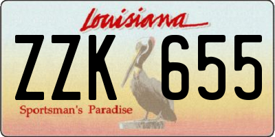LA license plate ZZK655