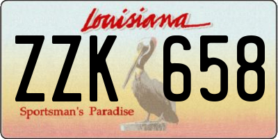 LA license plate ZZK658