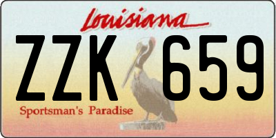 LA license plate ZZK659