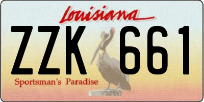 LA license plate ZZK661