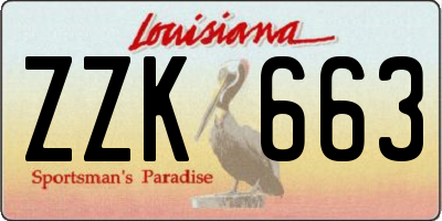 LA license plate ZZK663