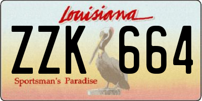 LA license plate ZZK664