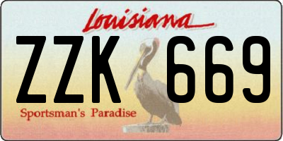 LA license plate ZZK669