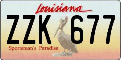 LA license plate ZZK677