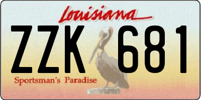 LA license plate ZZK681