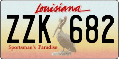 LA license plate ZZK682