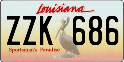 LA license plate ZZK686