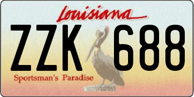 LA license plate ZZK688