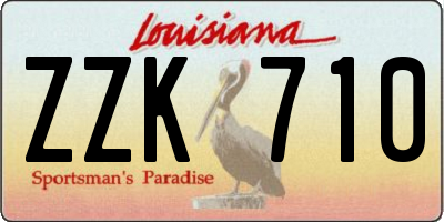 LA license plate ZZK710