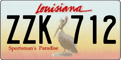 LA license plate ZZK712