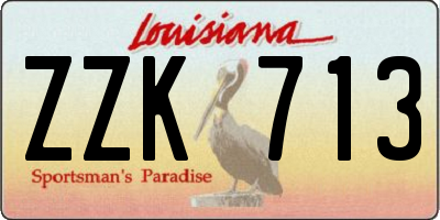LA license plate ZZK713