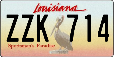 LA license plate ZZK714