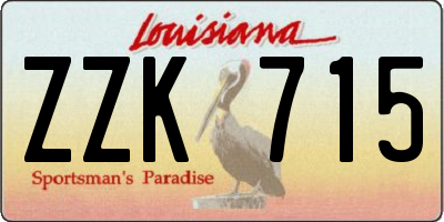 LA license plate ZZK715