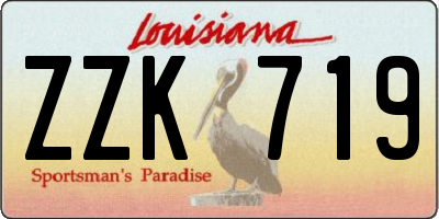 LA license plate ZZK719