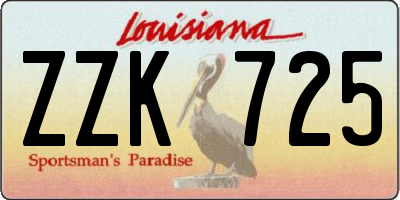 LA license plate ZZK725