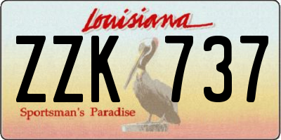 LA license plate ZZK737