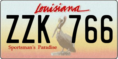LA license plate ZZK766