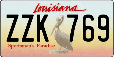 LA license plate ZZK769