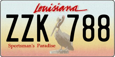 LA license plate ZZK788