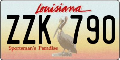LA license plate ZZK790