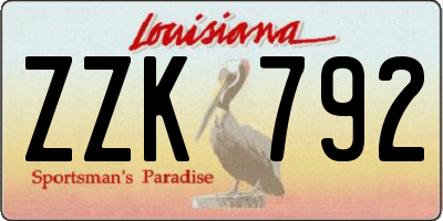 LA license plate ZZK792