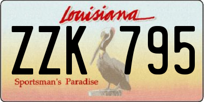 LA license plate ZZK795