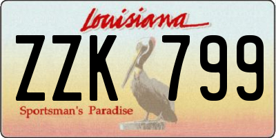 LA license plate ZZK799