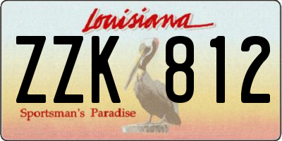 LA license plate ZZK812