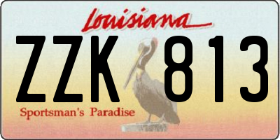 LA license plate ZZK813