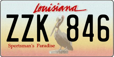 LA license plate ZZK846