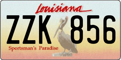 LA license plate ZZK856