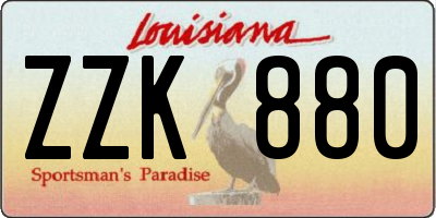 LA license plate ZZK880