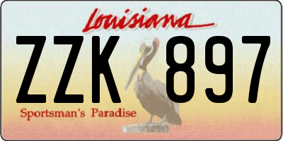 LA license plate ZZK897