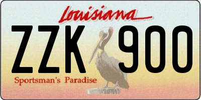 LA license plate ZZK900