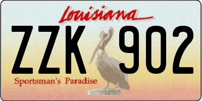 LA license plate ZZK902