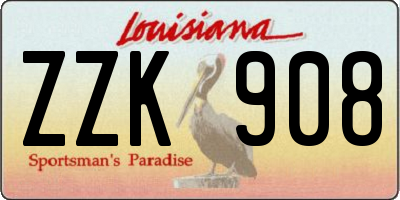 LA license plate ZZK908