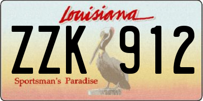 LA license plate ZZK912