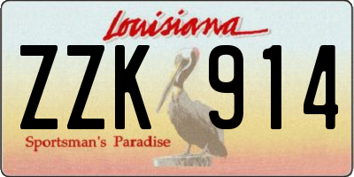 LA license plate ZZK914