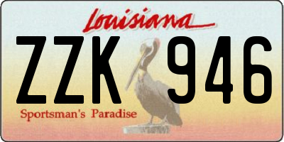 LA license plate ZZK946