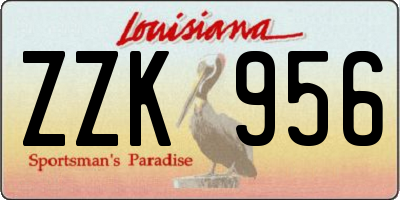 LA license plate ZZK956