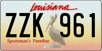 LA license plate ZZK961
