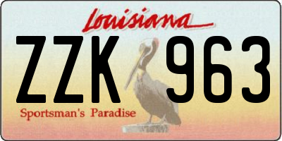 LA license plate ZZK963