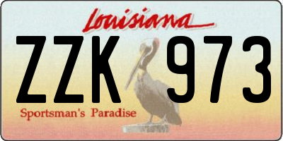 LA license plate ZZK973