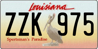 LA license plate ZZK975