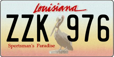 LA license plate ZZK976