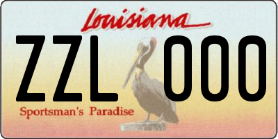 LA license plate ZZL000